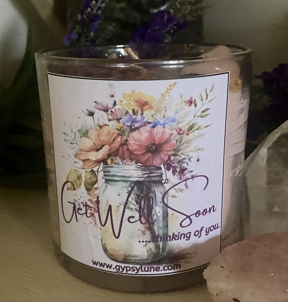 Get Well Soon Crystal Candle