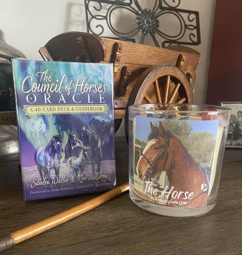 The Horse Spirit Guide Candle and Oracle Card Bundle - Save $$$