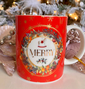 Christmas Coffee Cup Candle - Merry