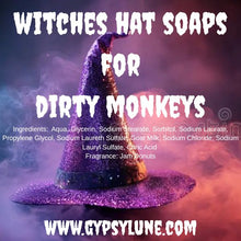 Load image into Gallery viewer, WITCHES HAT SOAPS FOR DIRTY MONKEYS